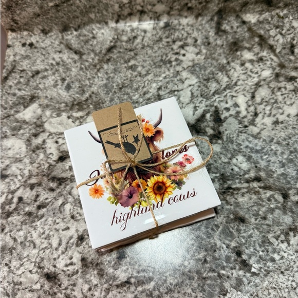 Other - Floral Cow Coasters Set